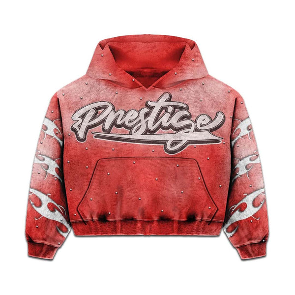 Prestige Flames Hoodie Faded Red by Prestige - NWAHYPE No.1 for streetwear Hoodies in USA