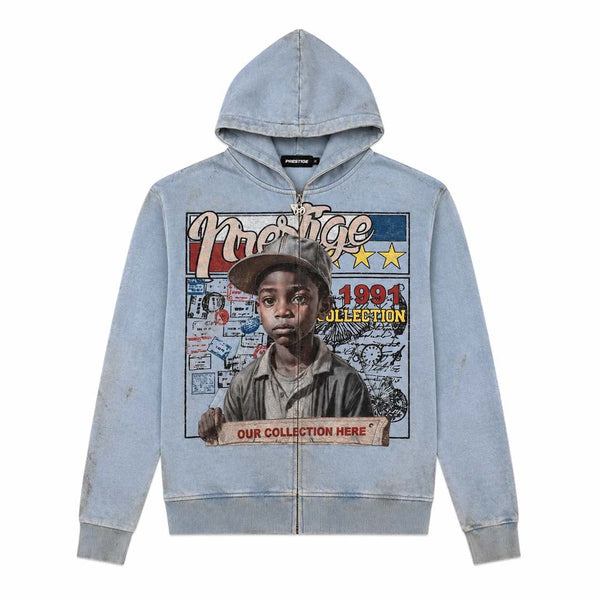 Prestige Young General Zip Up Hoodie Light Blue by Prestige - NWAHYPE No.1 for streetwear Hoodies in USA