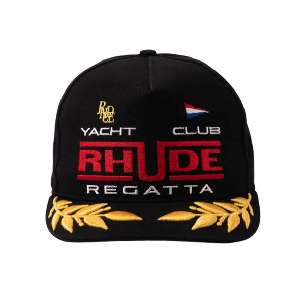 Rhude Regatta Club Hat Black White Red by Rhude - NWAHYPE No.1 for streetwear Hats in USA