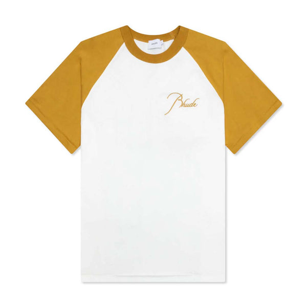 Rhude Sand White Raglan Tee by Rhude - NWAHYPE No.1 for streetwear T-Shirts in USA