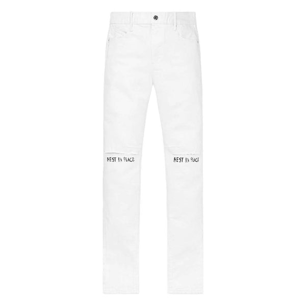 RtA Bryant Rest in Peace White Jeans by RtA - NWAHYPE No.1 for streetwear Pants in USA