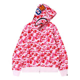 BAPE ABC Camo Shark Wide Full Zip Hoodie 'Pink'