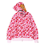 BAPE ABC Camo Shark Wide Full Zip Hoodie 'Pink'