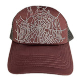 Sp5der Rhinestone Trucker Hat Burgundy