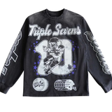Triple Sevens Football LS Black/Purple