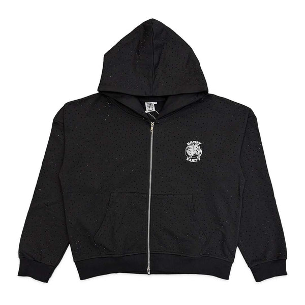 Saint Vanity VVS Rhinestone Oreo Zip Up Hoodie by Saint Vanity - NWAHype 1 for streetwear Hoodies in USA