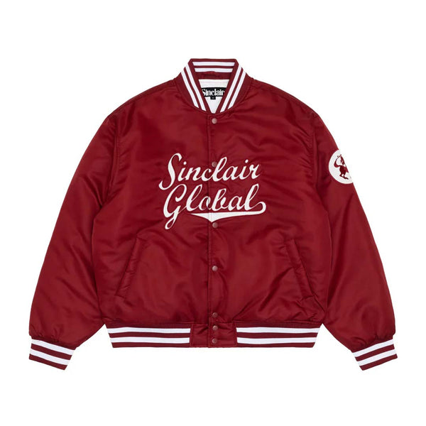 Sinclair Script Satin Bomber Jacket Maroon by Sinclair - NWAHype 1 for streetwear Hoodies in USA