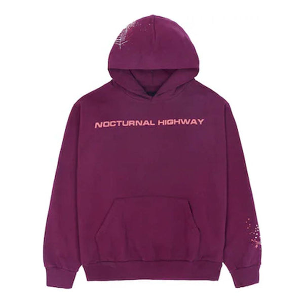 Sp5der Nocturnal Highway Hoodie 'Dark Purple' by Sp5der - NWAHYPE No.1 for streetwear Hoodies in USA