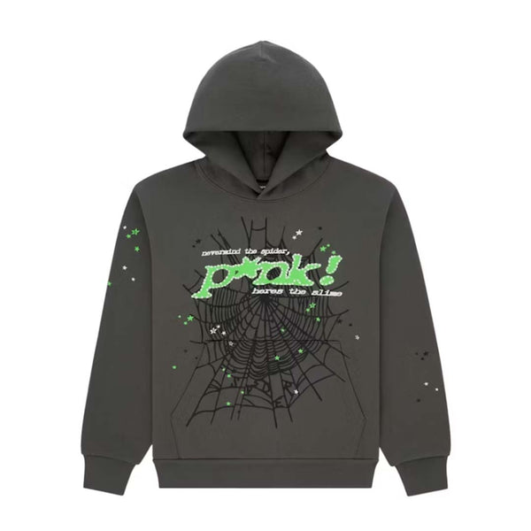 Sp5der Punk V2 Slate Grey Green Hoodie by Sp5der - NWAHype No.1 for streetwear Hoodies in USA