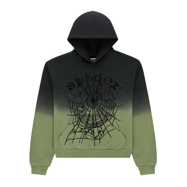 Sp5der Web Ombre Hoodie Black Green by Sp5der - NWAHYPE No.1 for streetwear Hoodies in USA
