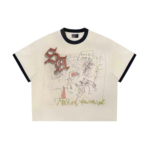 Stile de Amor Nun Without SA Ringer Tee Cream by Stile de Amor - NWAHYPE No.1 for streetwear T-Shirts in USA