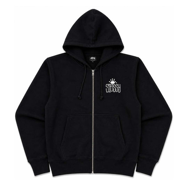 Stussy Black Crown International Zip Up Hoodie by Stussy - NWAHYPE No.1 for streetwear Hoodies in USA