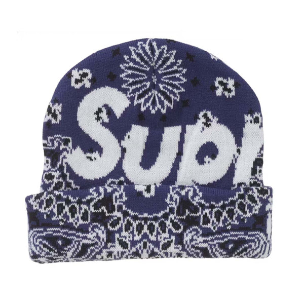 Supreme Bandana Big Logo Beanie Navy by Supreme - NWAHype No.1 for streetwear Beanies in USA