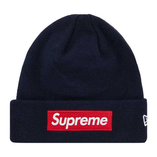 Supreme x New Era Box Logo Beanie 'Navy Red' by Supreme - NWAHype No.1 for streetwear Beanies in USA
