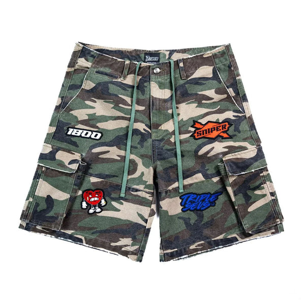 Triple Sevens Sniper Gang Camo Shorts by Triple Sevens - NWAHype 1 for streetwear Shorts in USA