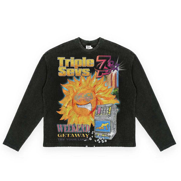 Triple Sevens Weekend Getaway Black Thermal Long Sleeve by Triple Sevens - NWAHYPE No.1 for streetwear T-Shirts in USA