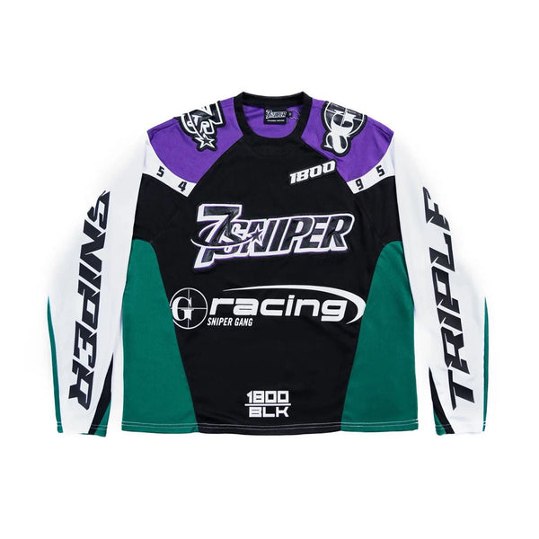 Triple Sevens x Sniper Gang 1800 Racing Jersey Green Purple by Triple Sevens - NWAHype 1 for streetwear T-Shirts in USA