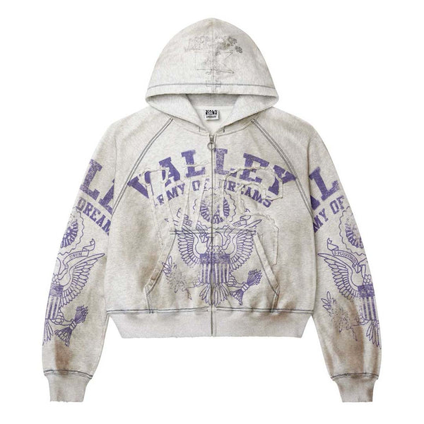 Vale Forever Army Zip Up Hoodie Grey by Vale Forever - NWAHYPE No.1 for streetwear Hoodies in USA