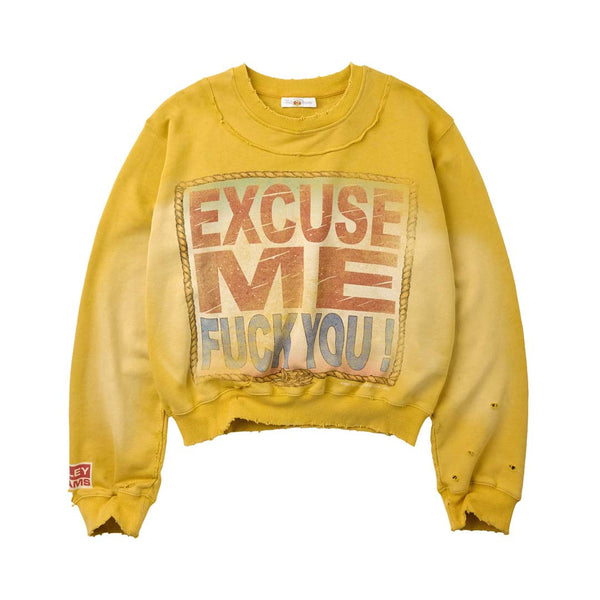 Vale Forever Excuse Me Crewneck Faded Yellow by Vale Forever - NWAHYPE No.1 for streetwear Hoodies in USA