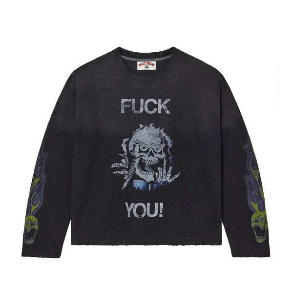 Vale Forever Skullie Thermal Long Sleeve Tee Black by Vale Forever - NWAHYPE No.1 for streetwear T-Shirts in USA