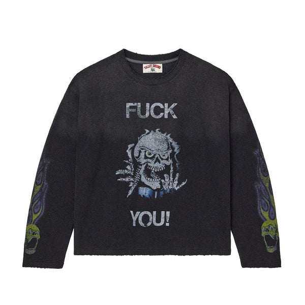 Vale Forever Skullie Thermal Long Sleeve Tee Black by Vale Forever - NWAHYPE No.1 for streetwear T-Shirts in USA