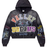 Vale Forever Blasted Zip Up Hoodie Black