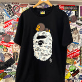 Preowned BAPE Space Camo Milo On Big Ape Tee