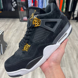 Preowned Jordan 4 Royalty Black Gold