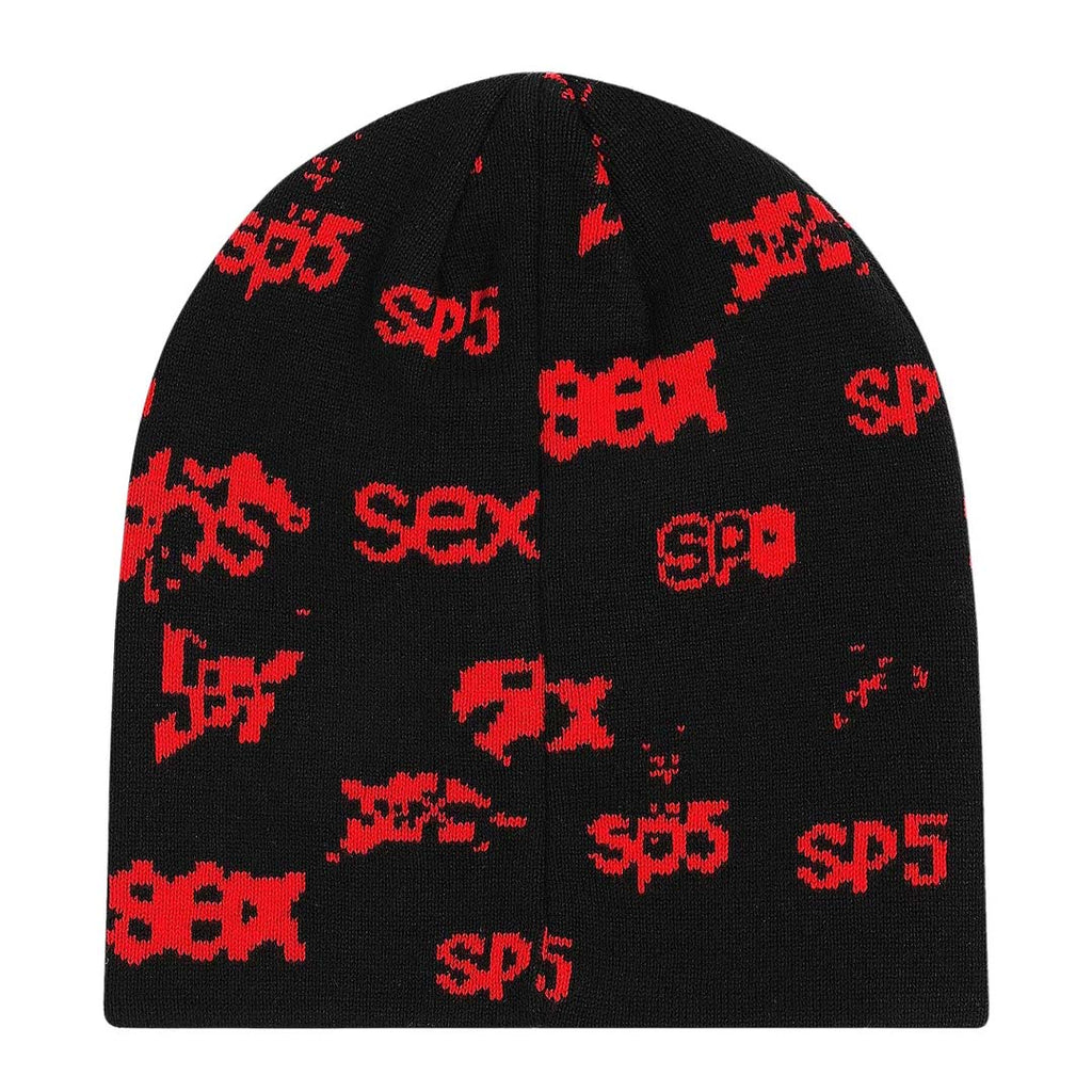 Sp5der Sex Beanie Black Red