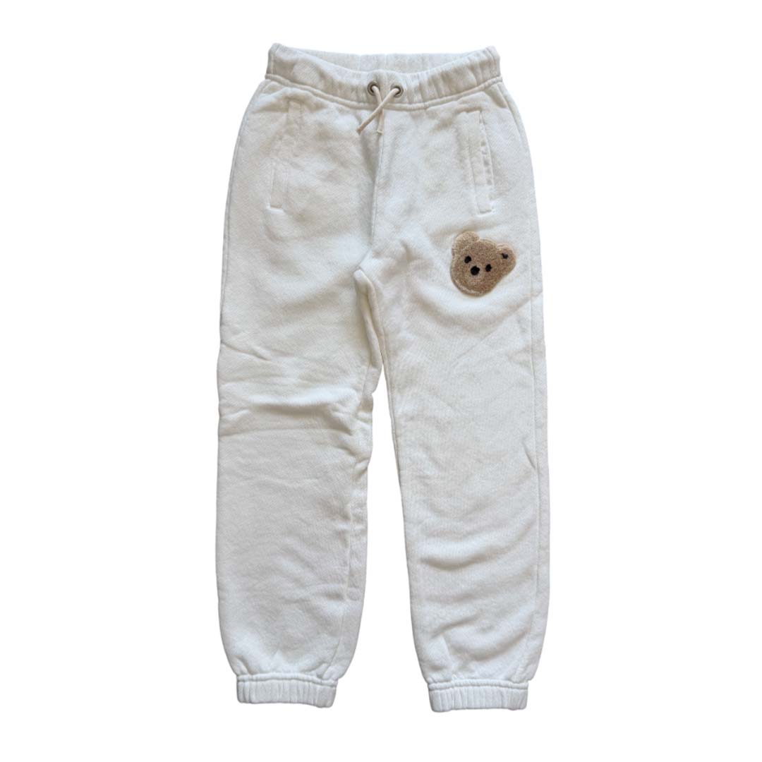 Palm Angels KIDS Bear Jogging Sweatpants Off White Brown