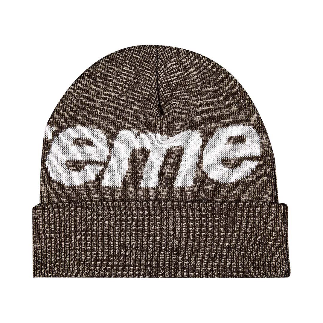 Supreme Big Logo Beanie Brown Static