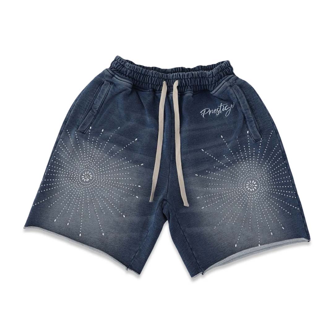 Prestige Navy Blue Star Rhinestone Shorts