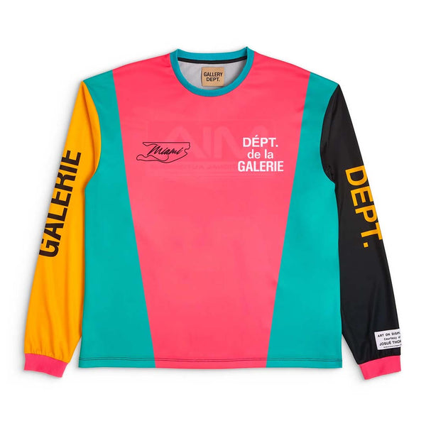 Gallery Dept. MIA Track Jersey Long Sleeve Tee Pink Teal