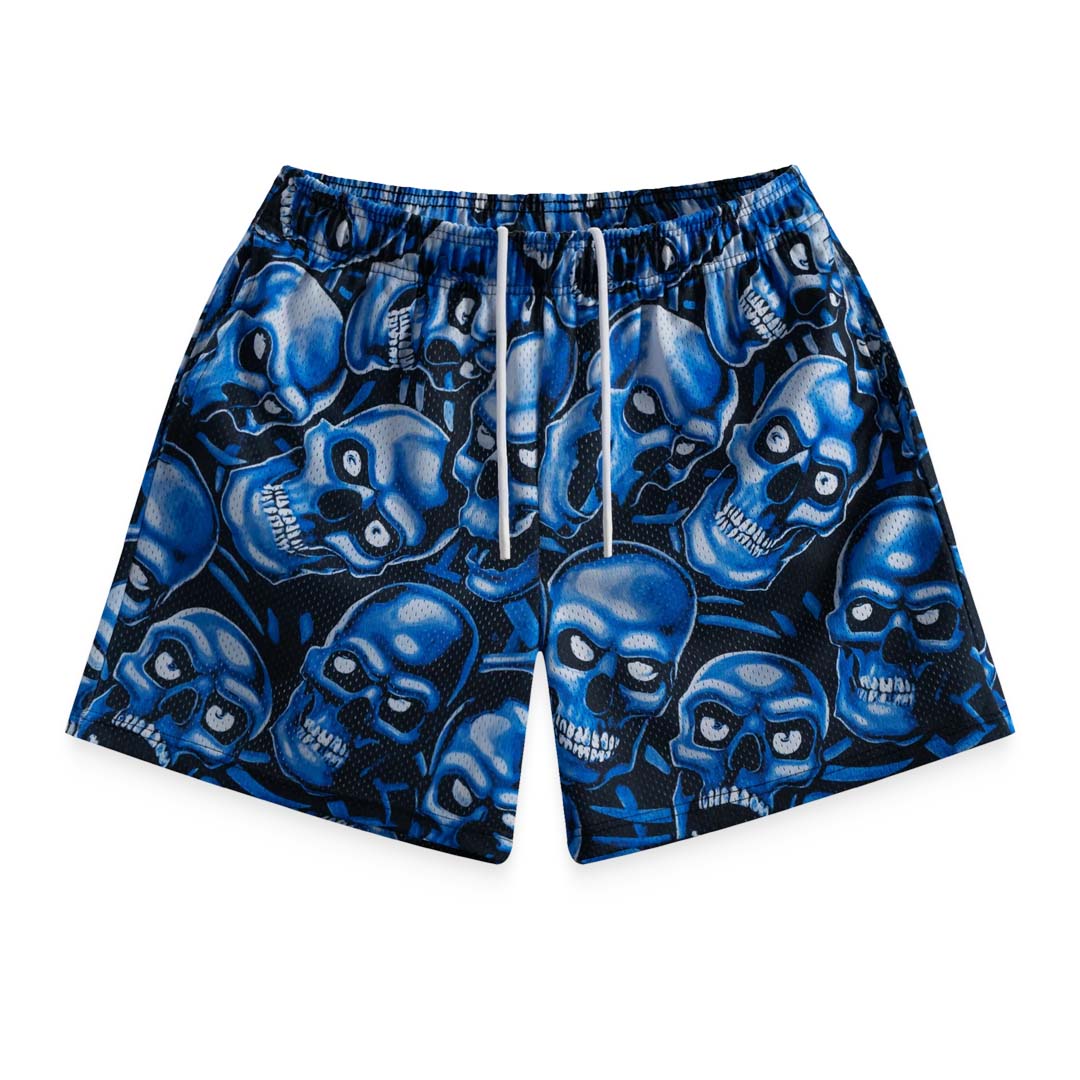Bravest Blue Skully Mesh Shorts