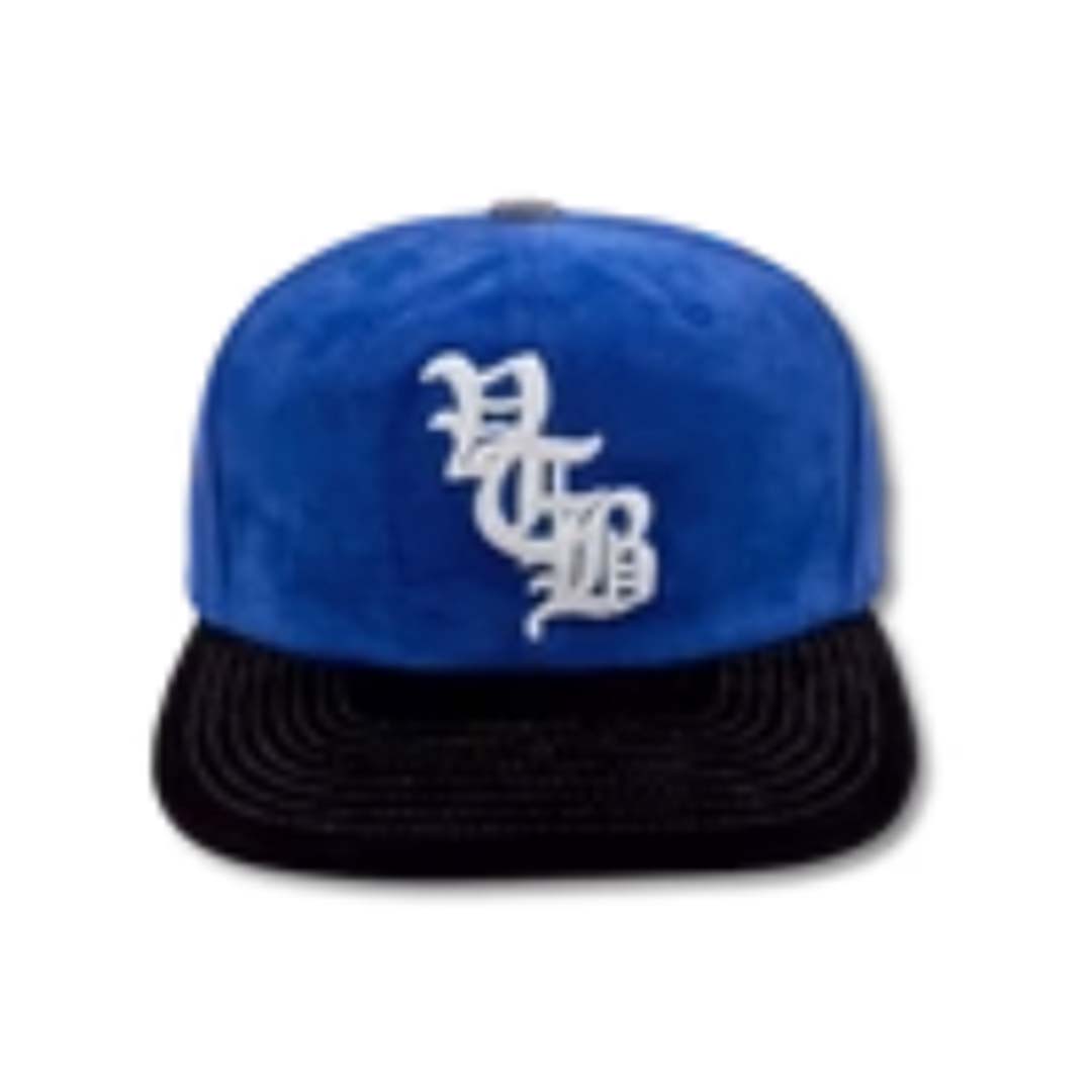 Vertabrae Royal Blue Black Suede Snapback Hat