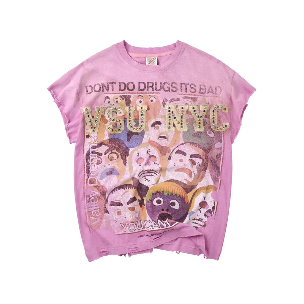Vale Forever No Drugs Tank Tee Pink