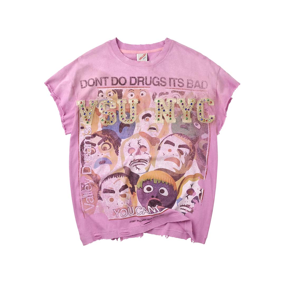 Vale Forever No Drugs Tank Tee Pink