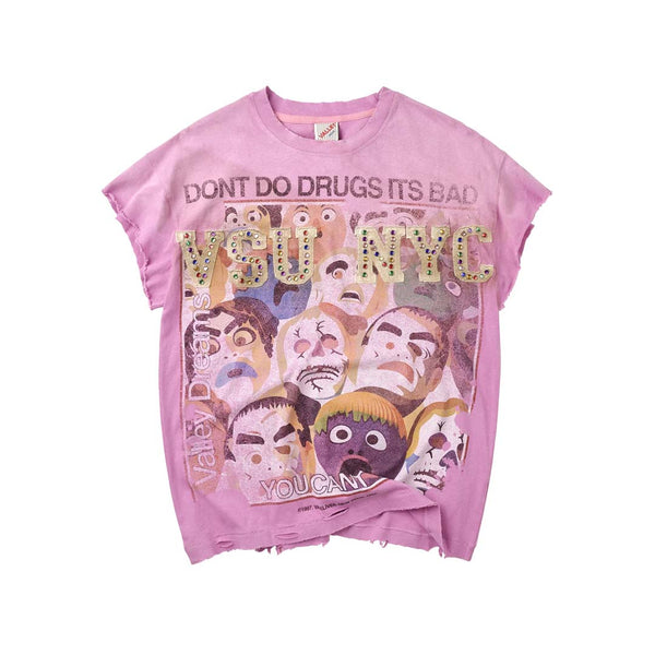 Vale Forever No Drugs Tank Tee Pink