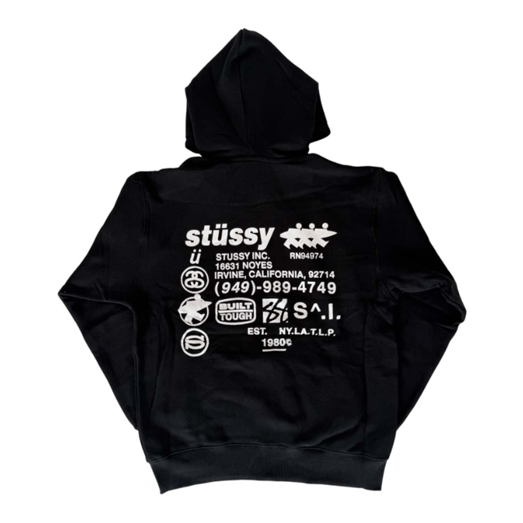 Stussy Black Common Wealth Zip Up Hoodie