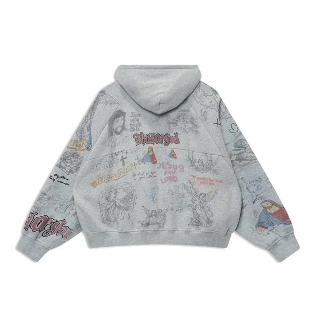 Righteous Jesus My Lord Zip Up Hoodie Grey
