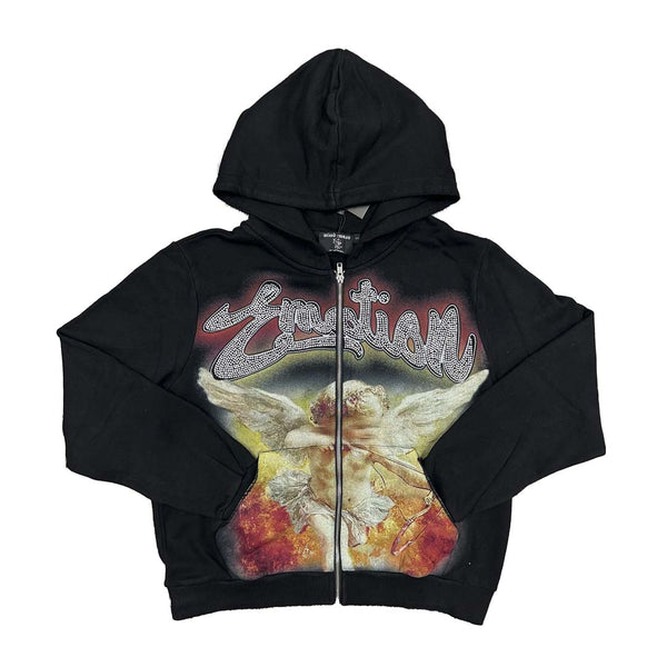 Mixed Emotions Black Rhinestone Hoodie