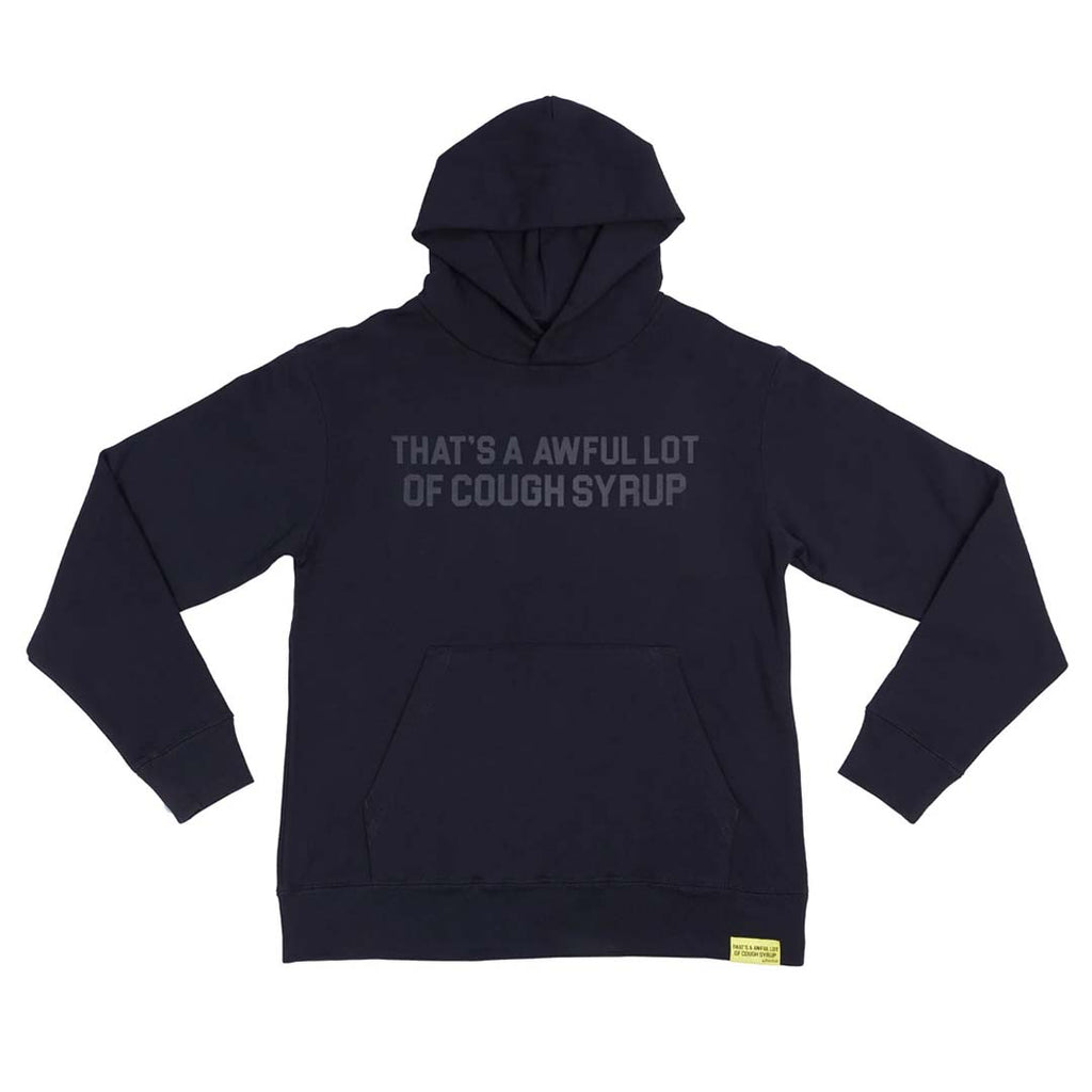Awful Lot of Cough Syrup Black Tonal Spell Out Hoodie