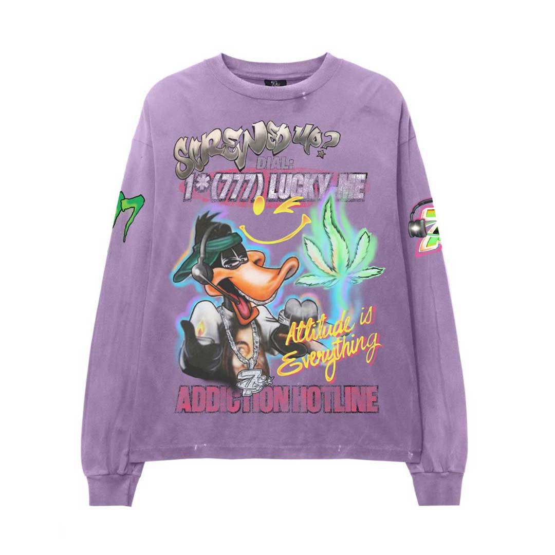 Triple Sevens Graffiti Purple Long Sleeve Tee