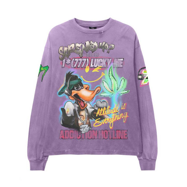 Triple Sevens Graffiti Purple Long Sleeve Tee
