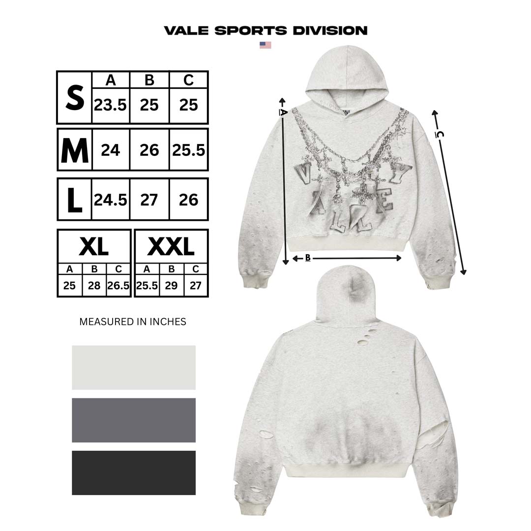 Vale Forever Big Chains Hoodie Light Heather Grey