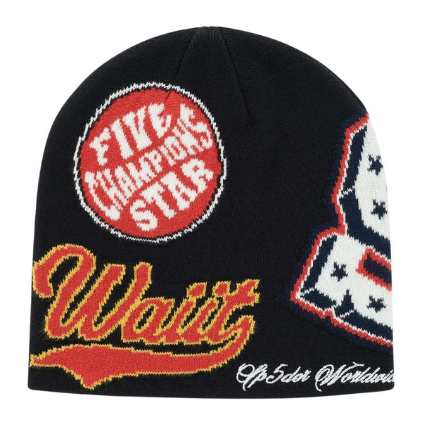 Sp5der Varsity Beanie Black