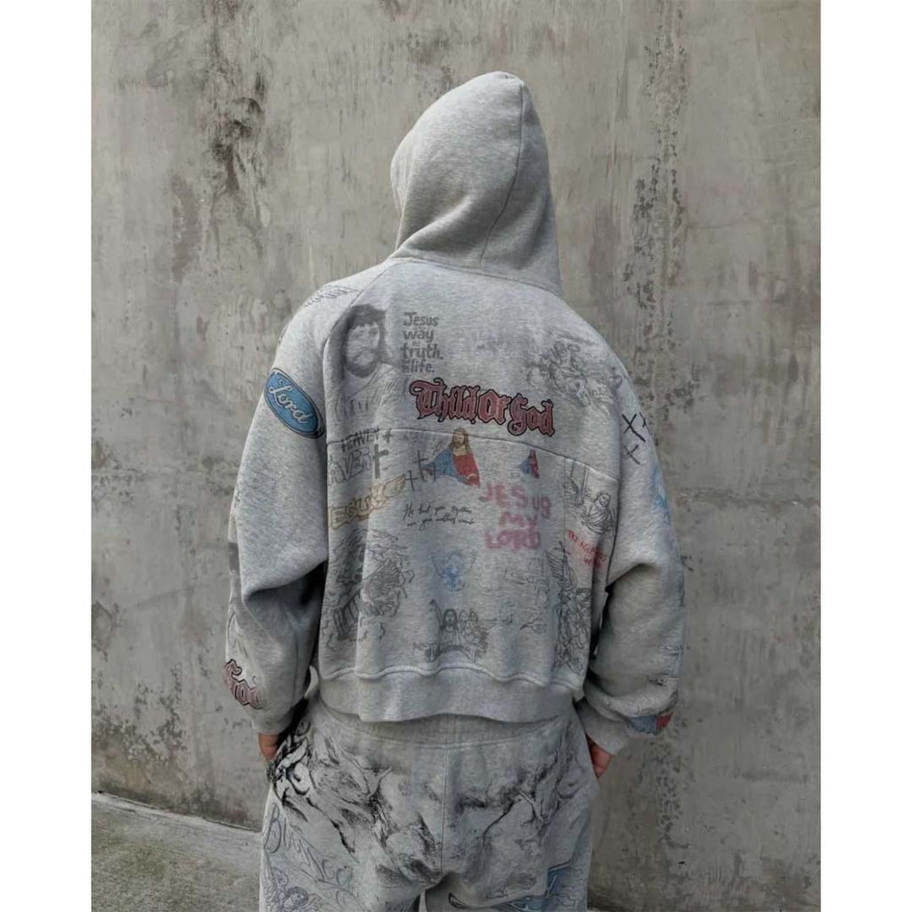 Righteous Jesus My Lord Zip Up Hoodie Grey