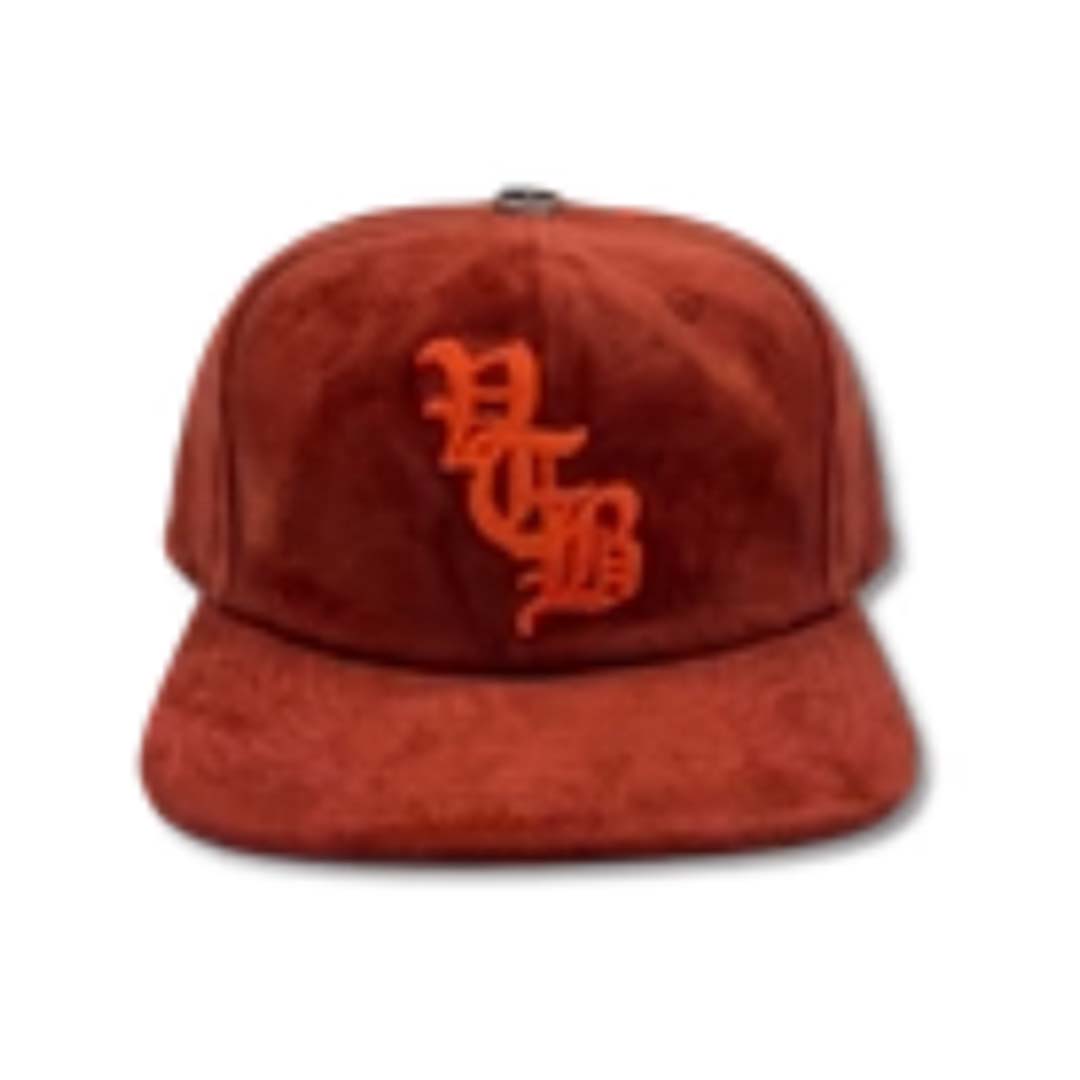 Vertabrae Rust Suede Snapback Hat Red Orange