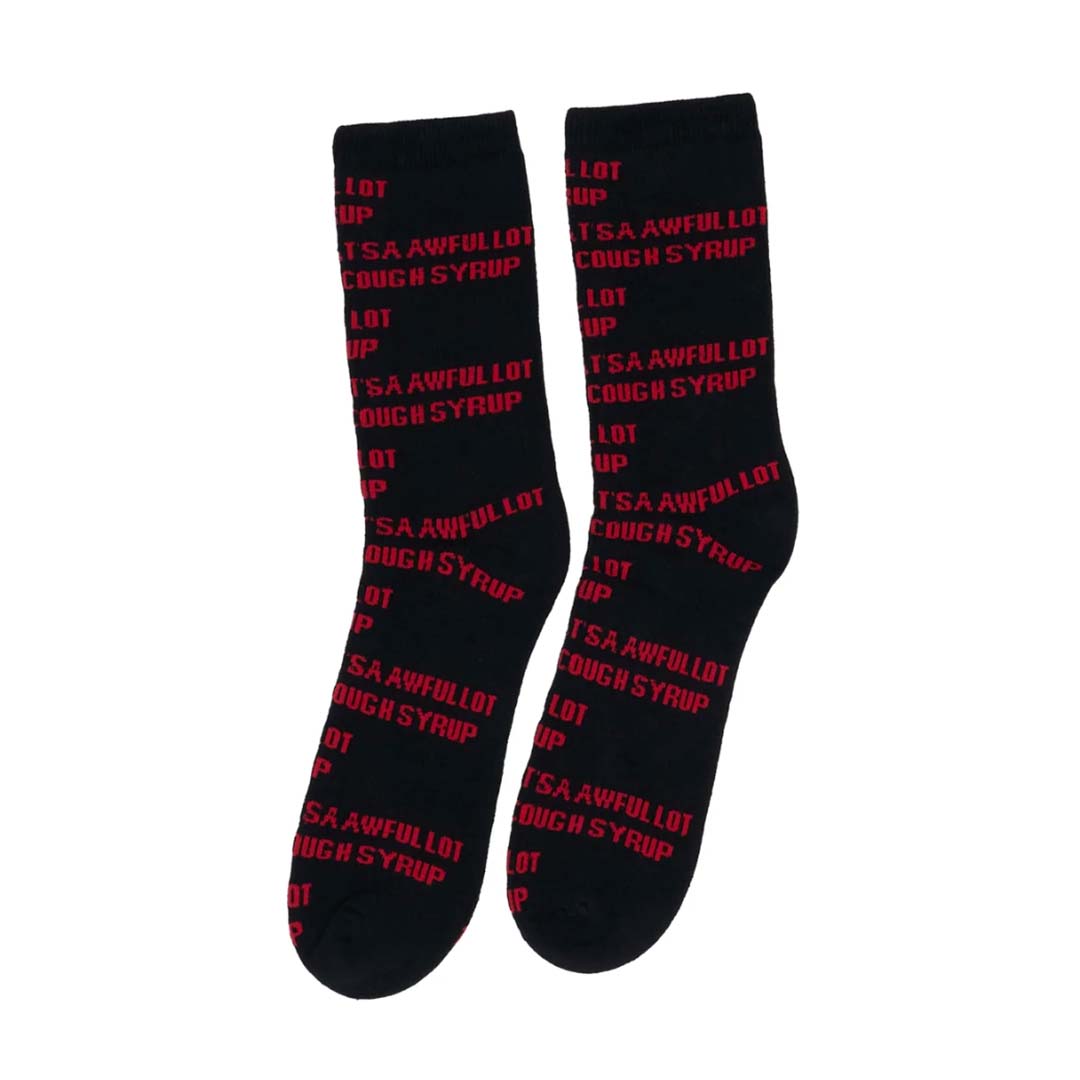 Awful Lot of Cough Syrup Socks Black Red
