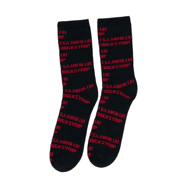 Awful Lot of Cough Syrup Socks Black Red